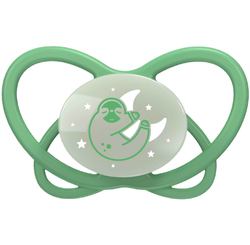 NIP Соска пустышка, силикон "Butterfly Night ", зелёный, размер 2 (6+)