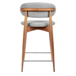 Стул полубарный Bradex Home Lucas светло-серый букле, ножки цвета орех