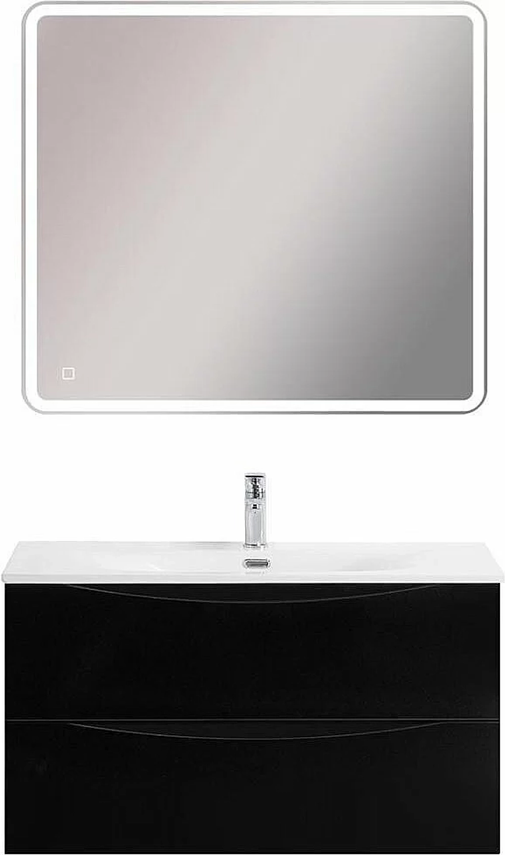 Тумба с раковиной BelBagno MARINO-CER-N-900-2C-SO-NL-P Nero Lucido