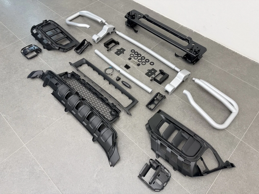 Серебряная дуга переднего бампера и воздухозаборники для Mercedes-Benz G63 AMG 2024+ W465 Гелик кенгурятник защита бампера