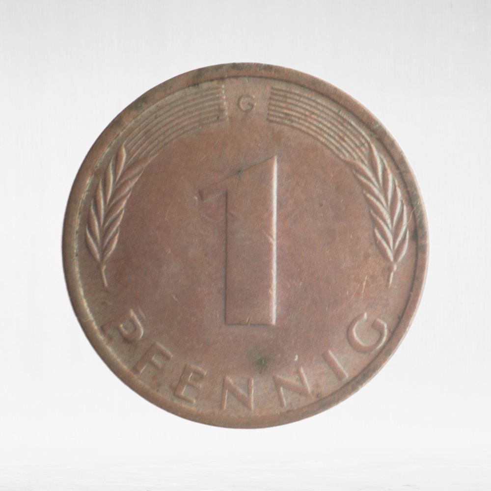 Germany, 1 Pfennig, 1974, (Karlsruhe Mint - "G"), VF