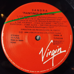 Винтажная виниловая пластинка LP Sandra Paintings In Yellow (Spain 1990) Johnny Wanna Live