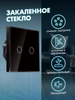 Выключатель сенсорный двухклавишный проводной для дома