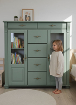 Комод, 128х42х125, Susanna, для одежды и игрушек, в кухню, сервант для посуды, из массива дерева, эвкалипт, MAKOSA