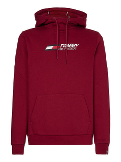 Мужская теннисная кофта Tommy Hilfiger Essentials Hoody - rouge