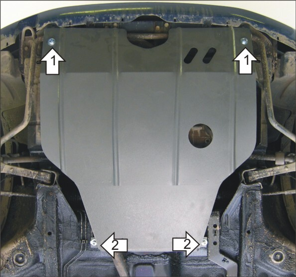 Защита картера Двигателя, КПП. 2 мм, Сталь. для Opel Agila 2000-2007 MOTODOR.01522