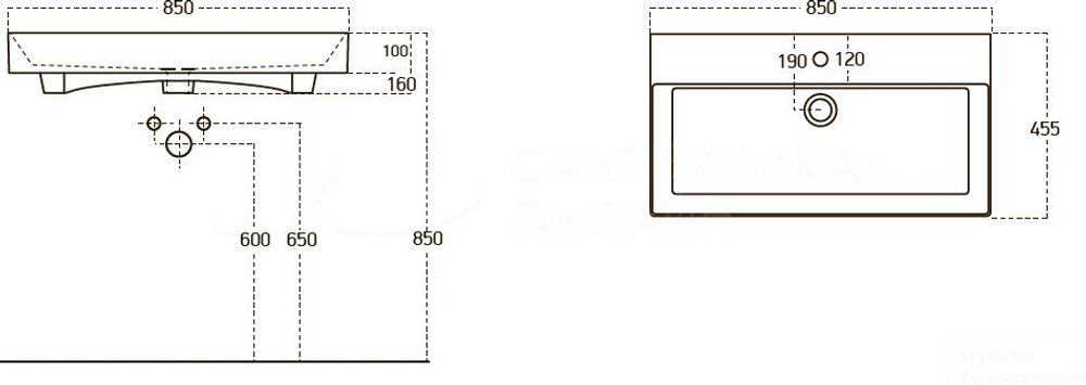 Раковина Sanovit Slim Synergy 85 17085-KL