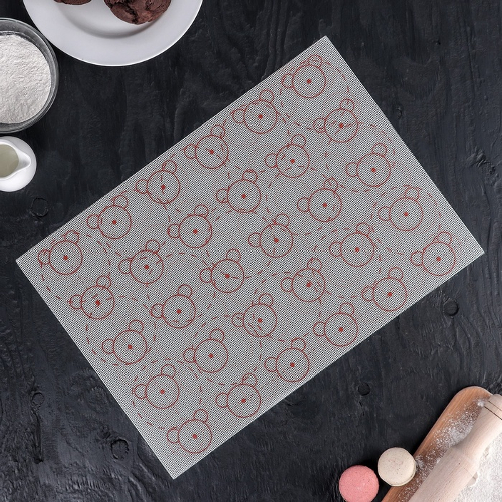 Коврик «Макаронс. Ушки», силикон, 42×29.5 см