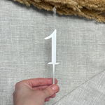 Свеча-топпер цифра «1» в серебряном цвете