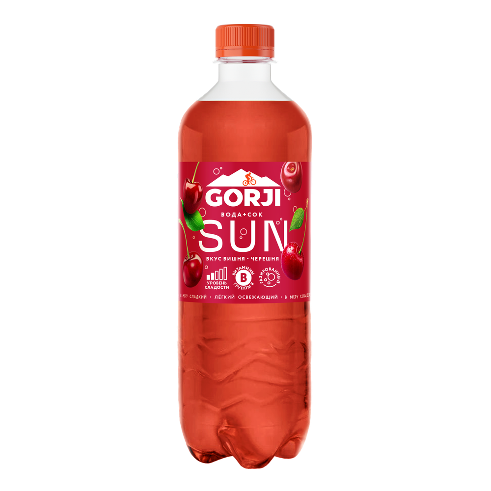 Газированная вода со вкусом Вишня Черешня GORJI Горджи 0,5 л, упаковка 12 шт