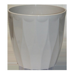 Горшок для цветов пластиковый 4,5л d-20см «Флюте» со вставкой льняной