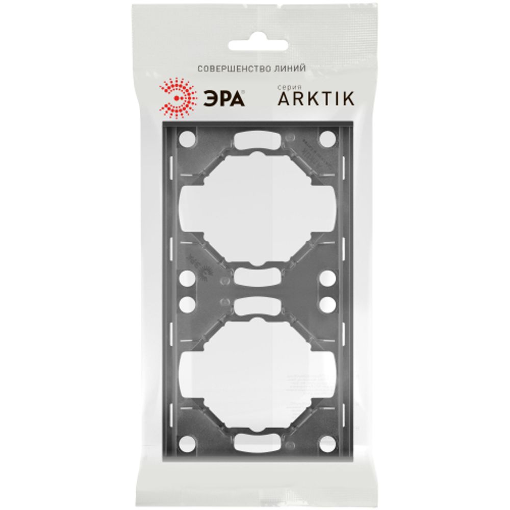 Рамка для розеток и выключателей ЭРА Arktik 16-5002-06 на 2 поста графит | Эра Arktik