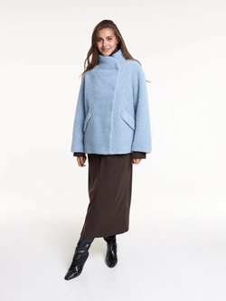 Шуба чебурашка тедди, голубая, SilverFox