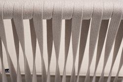 "Касабланка" диван 2-местный плетеный из роупа, каркас алюминий белый муар, роуп бежевый 20мм, ткань бежевая 15052