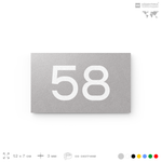 Табличка с номером 58 на дверь квартиры, для офиса, кабинета, аудитории, склада, серая 120х70 мм, Айдентика Технолоджи
