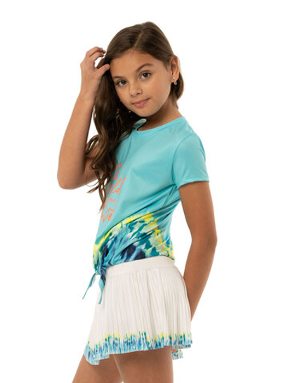 Футболка для девочки теннисная Lucky in Love Girls Peace Out Serve With Love Tee - opal