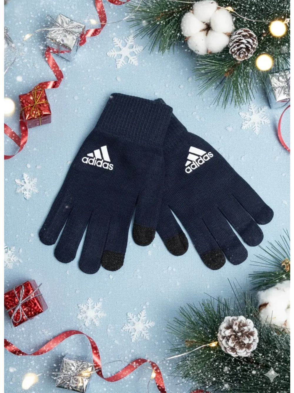 Перчатки зимние трикотажные тёплые сенсорные универсальные