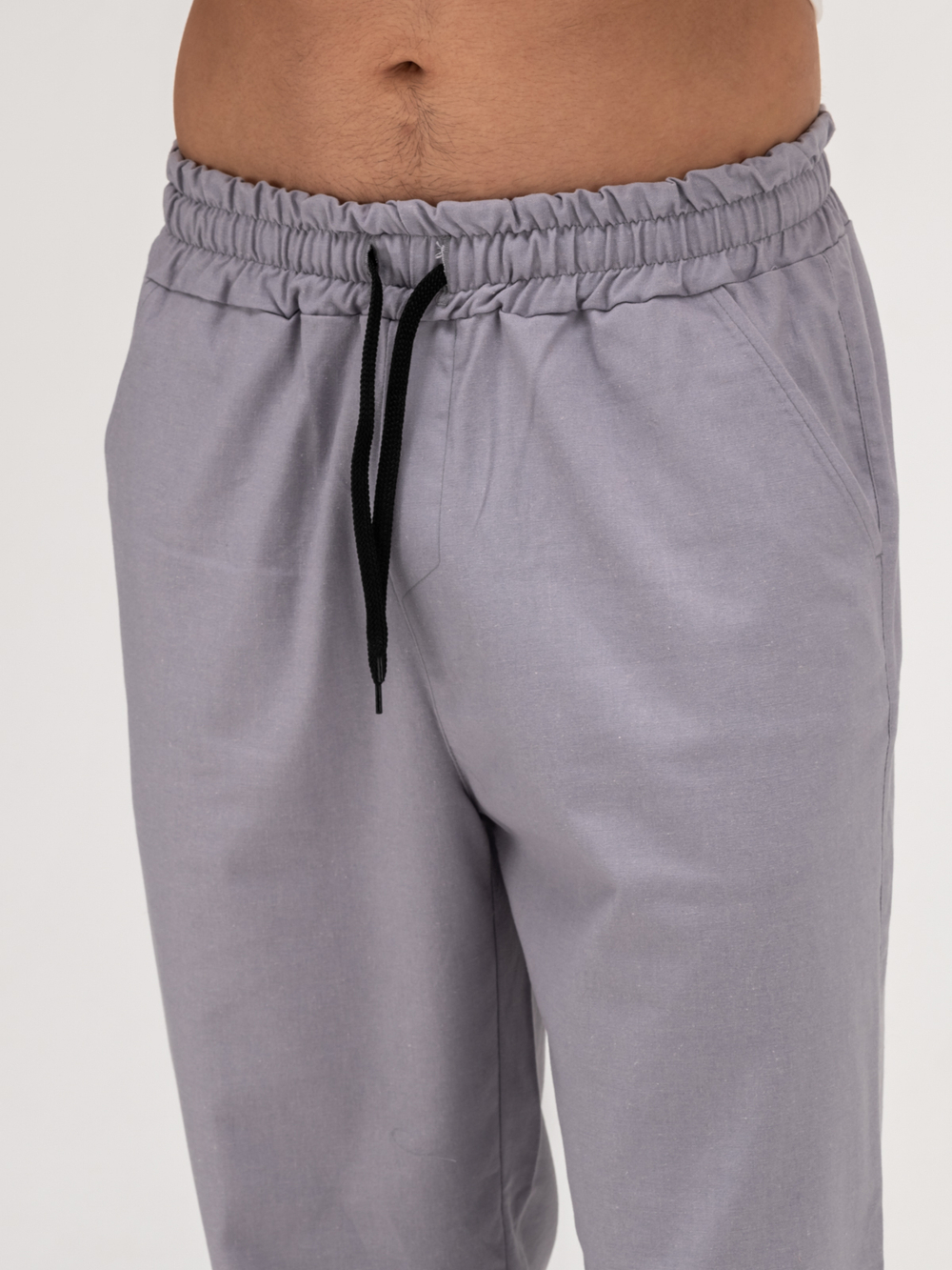 Джоггеры льняные. Грей