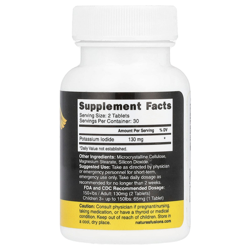 Nutri, Таблетки йодида калия, 60 таблеток (65 мг в каждой таблетке)