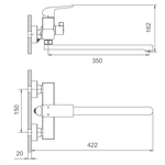 Смеситель для ванны GAPPO хром G2250-8