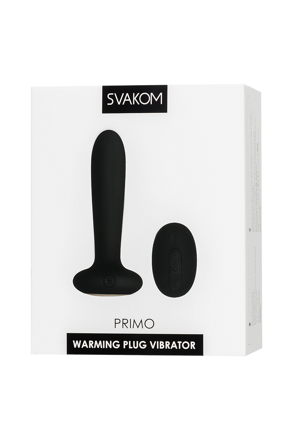 Анальная втулка Svakom Primo с подогревом черная 12 см