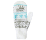 Варежки "Северное сияние" белый/серый меланж/голубой р. 14, 1 шт.