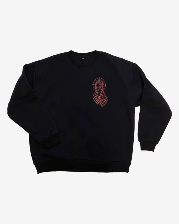 Толстовка Нимб Принт Оверсайз с Начесом черная - фото 1