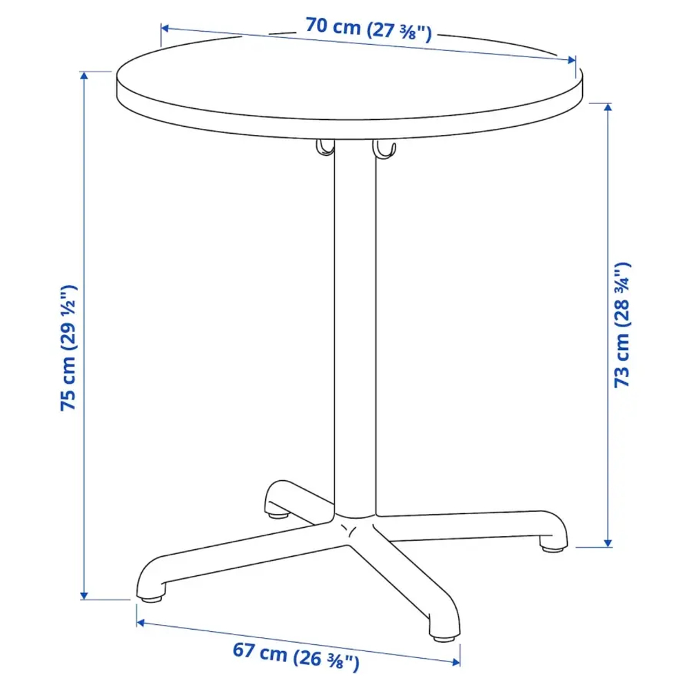 Стол и 2 стула - IKEA STENSELE / LIDÅS ИКЕА, 70х70х75 см, черный
