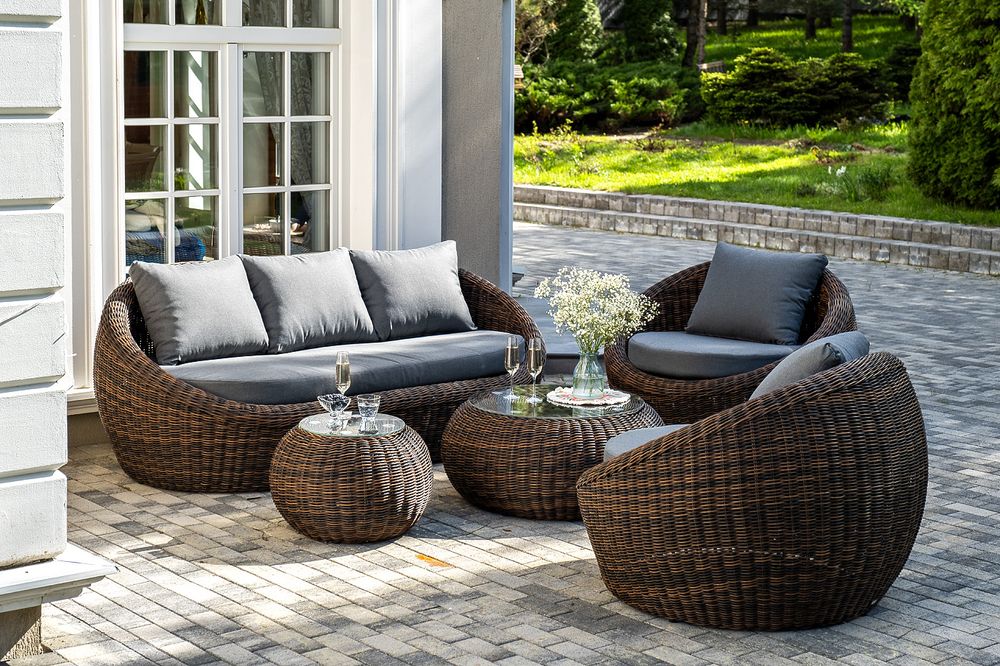 "Барселона" лаунж-зона из искусственного ротанга, цвет коричневый