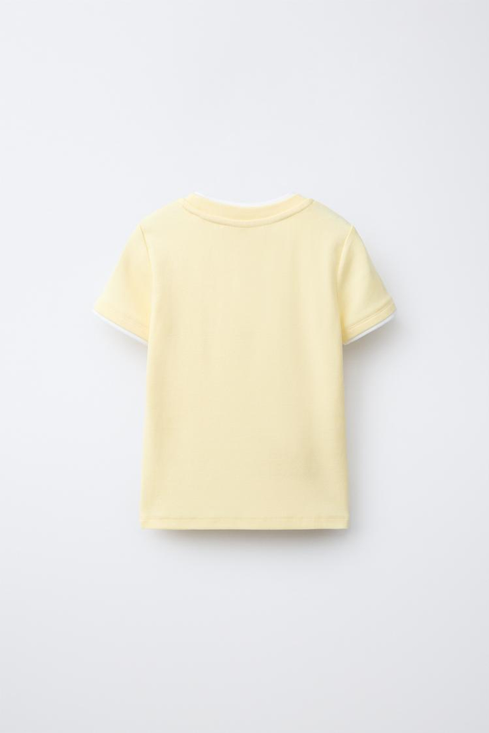 ZARA ФУТБОЛКА С ДВОЙНЫМ ВОРОТНИКОМ ИЗ МОДАЛА, ЖЕЛТЫЙ