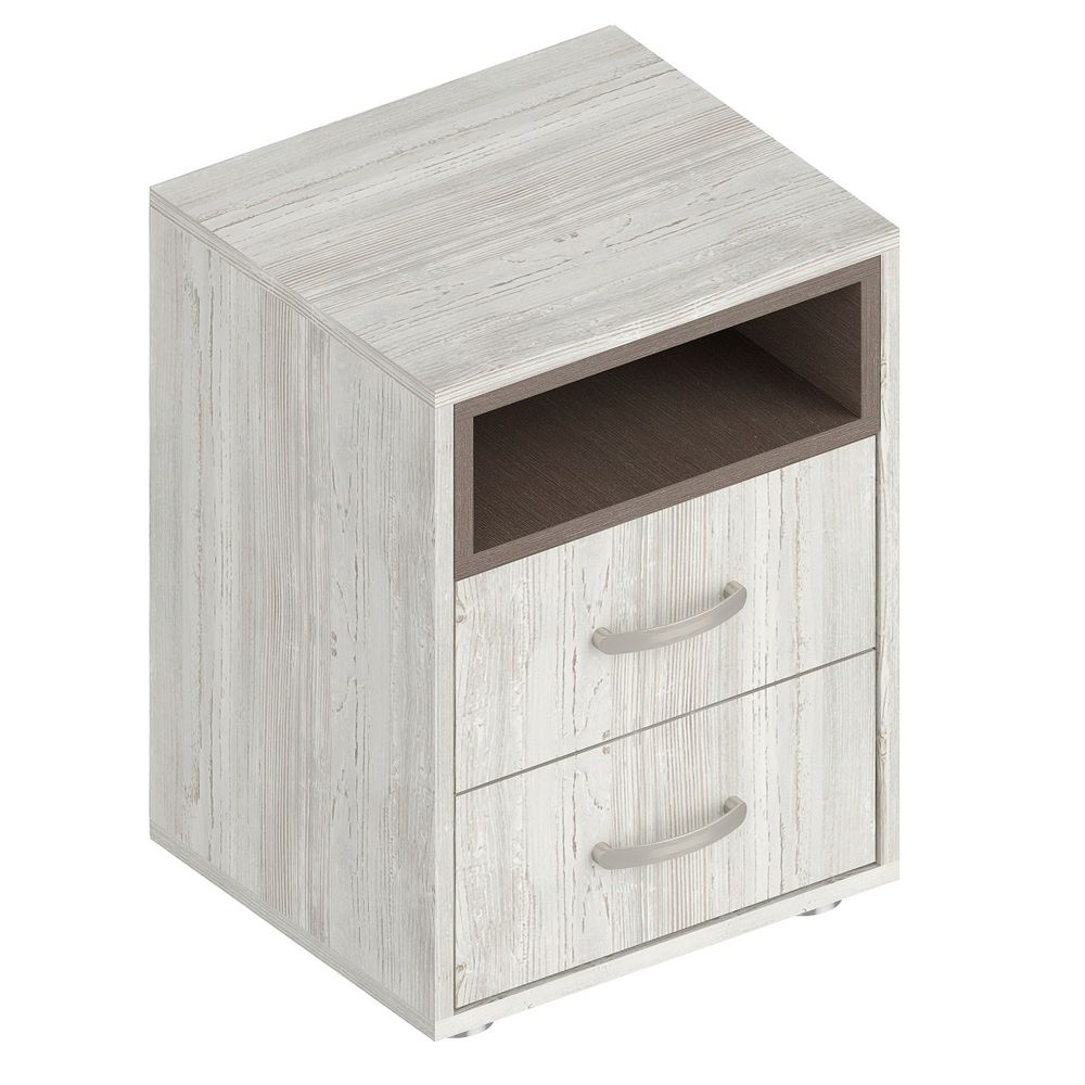 Тумба прикроватная с 2 ящ. и нишей, МС "Анита", (Винтерберг/Рейн бронза)