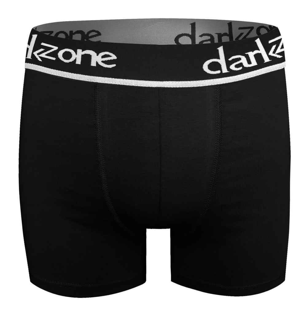 Черные хлопковые трусы-боксеры с контрастной надписью на резинке (Размер: XL) (Цвет: черный)