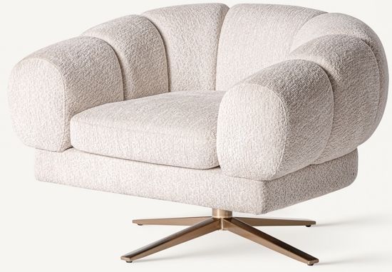 Кресло Elise бархат кремово-белое Испания 