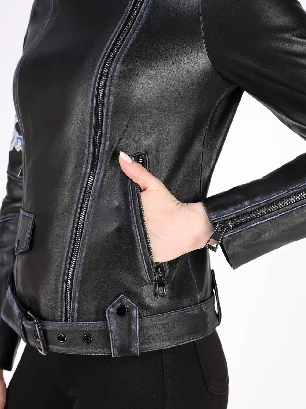 Кожаная куртка демисезонная косуха