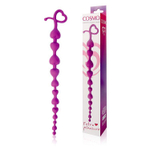 Фиолетовая анальная цепочка с ограничителем - 28 см.