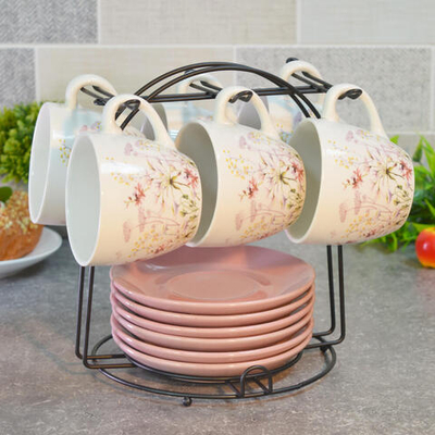 Чайный набор 12 предметов 240мл на подставке, 202385