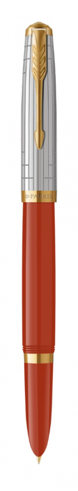 Перьевая ручка Parker 51 Premium Red GT, перо:M/F чернила:Black,Blue, в подарочной упаковке.