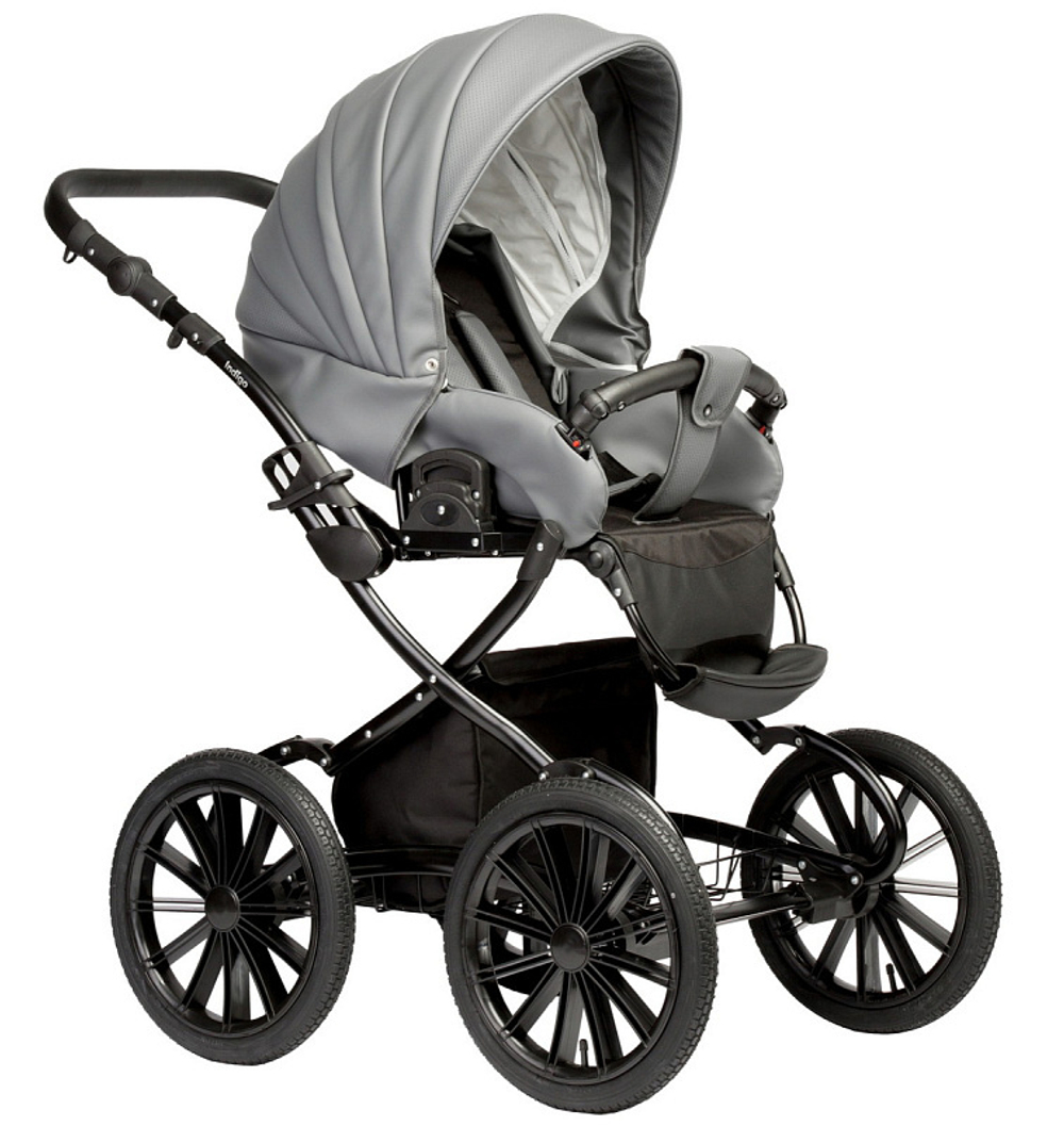 Детская коляска Indigo Special Plus 2 в 1 Is09 т.серая кожа