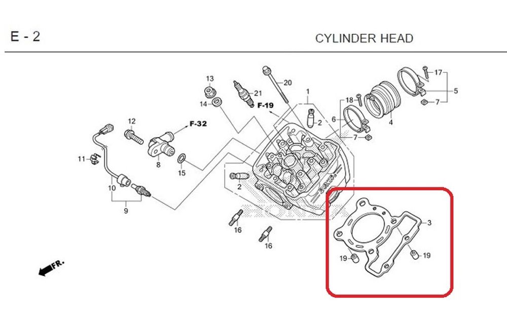 12251-KPP-900. GASKET, CYLINDER HEAD. Honda CBR150