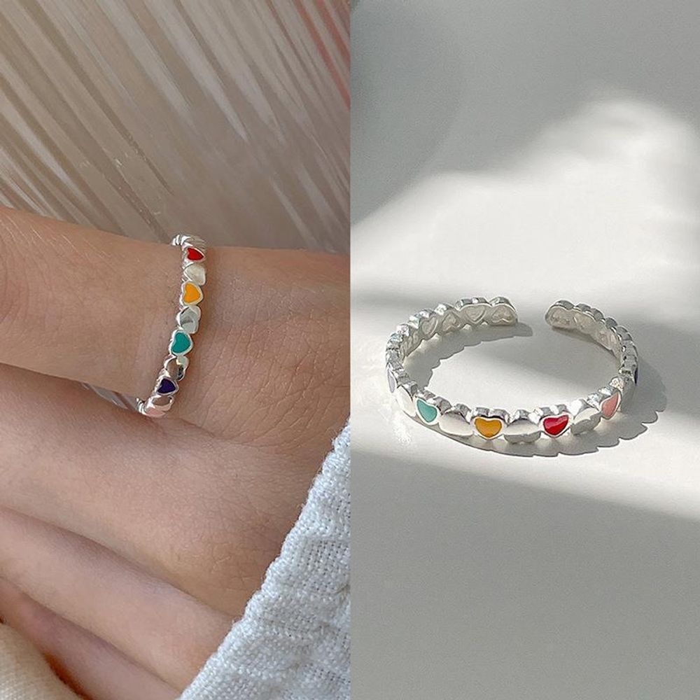 Кольцо &quot;Chrome Rainbow Hearts&quot;
