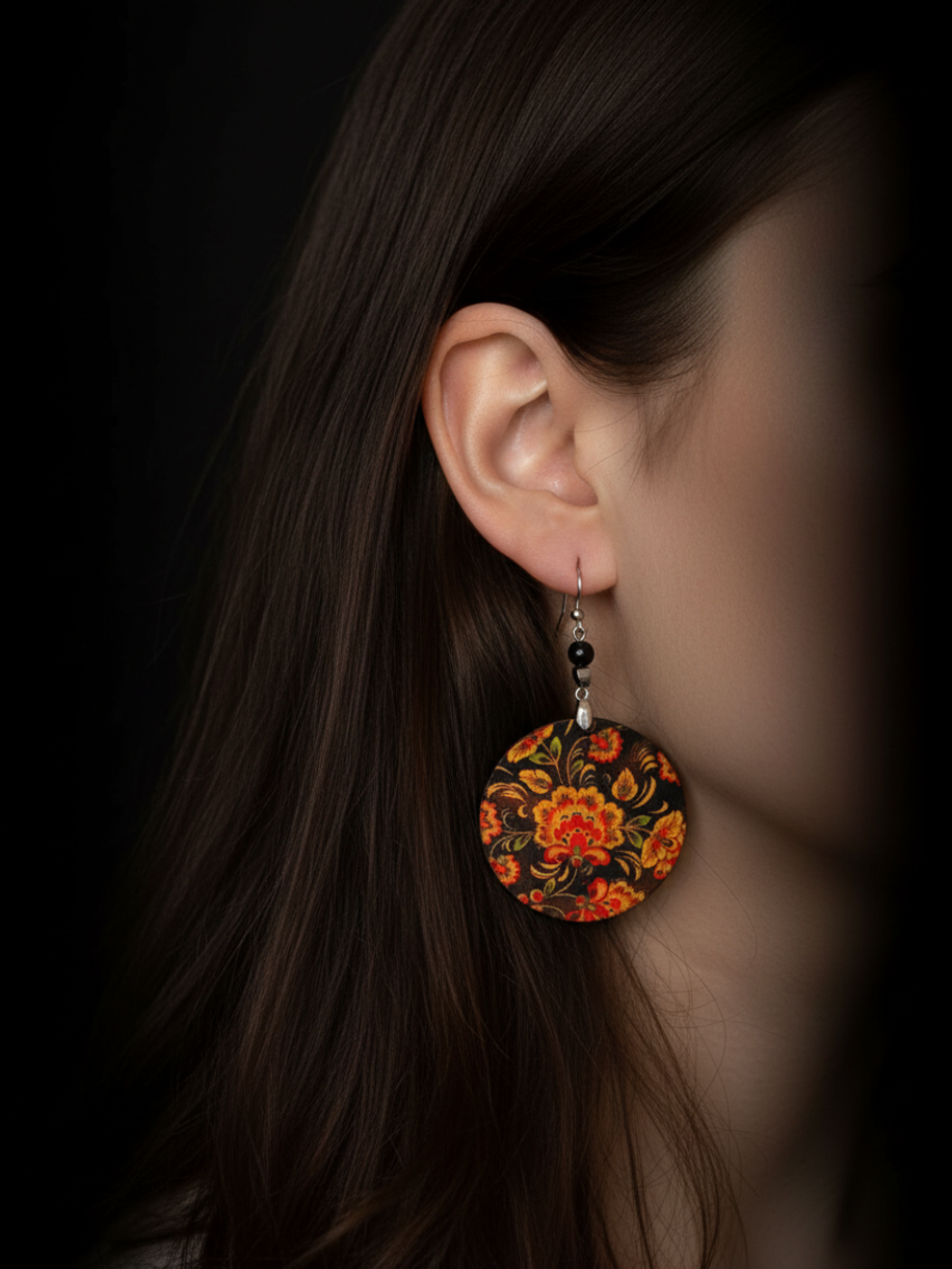 Серьги хохлома