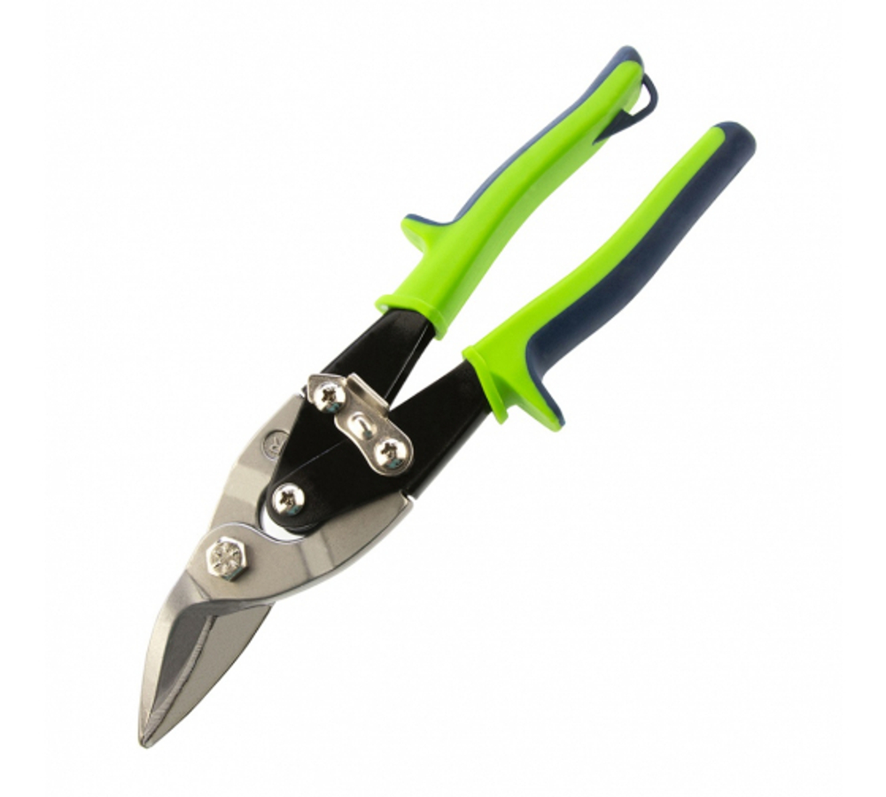 НОЖНИЦЫ ПО МЕТАЛЛУ СИБРТЕХ 250ММ ПРАВЫЙ РЕЗ/СТАЛЬ С55 ДВУХКОМП.РУКОЯТКИ 78337