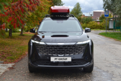 Автобокс на крышу автомобиля "Space Luxe" двустороннее открывание (красный) / PT-Group