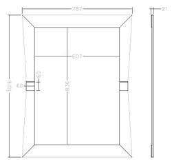 Зеркало прямоугольное с золотыми вставками