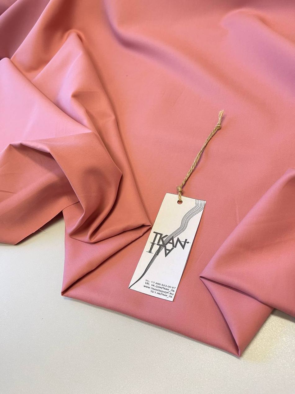 Курточно-тренчевый однотонный хлопок (без пропитки) (Christian Dior, 100%хлопок, Розовое цветение, 156, 190 гр/м2)