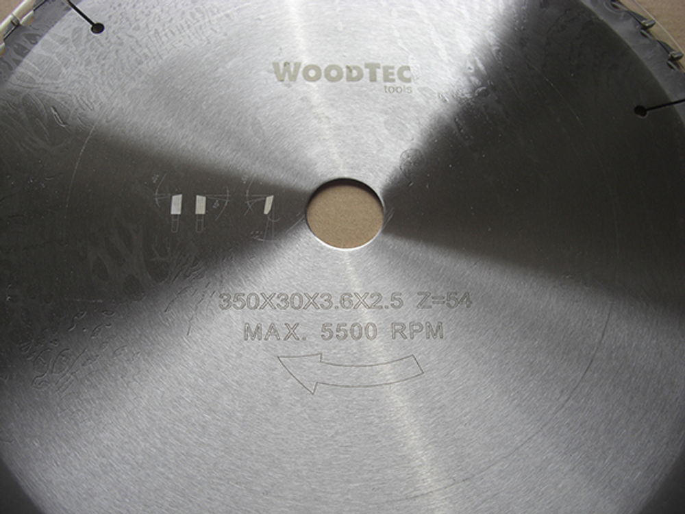 Пила дисковая Ø350 х 30 х 3,6/2,5 Z54 WZ WoodTec