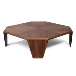 Журнальный столик Nidji 100х100х30, шпон орех