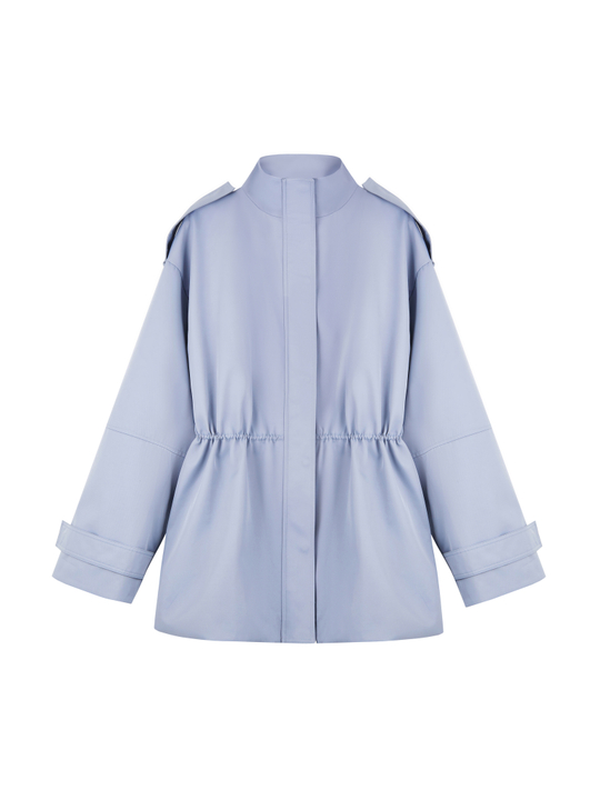 Парка из водоотталкивающего хлопка голубая