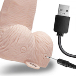 Телесный перезаряжаемый вибрострапон - 18 см. (Цвет: телесный)