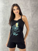 Пижама х/б шорты+майка на бретели УшМтб004